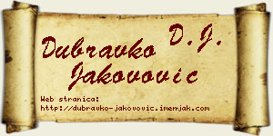 Dubravko Jakovović vizit kartica